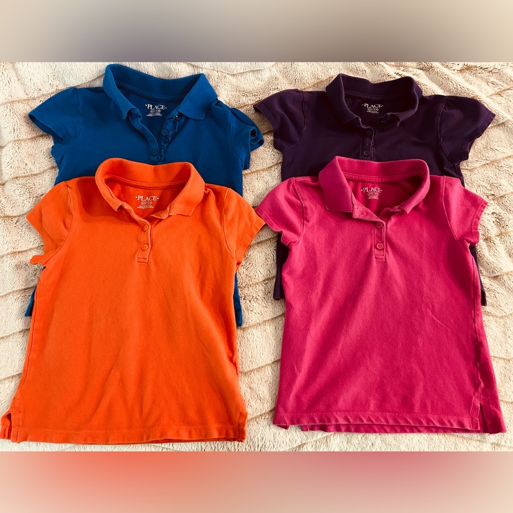 4 PLACE Girls S/P 5/6 Polo, Short Sleeve, Uniform/Casual/Play Shirts